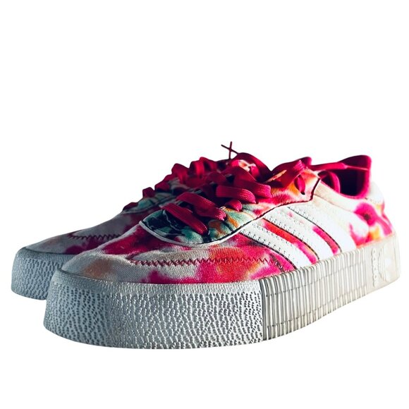 ADIDAS SAMBAROSE Platform Sneakers 6 Casual Shoe GX2893 Tie Dye Power Pink White - Picture 7 of 10